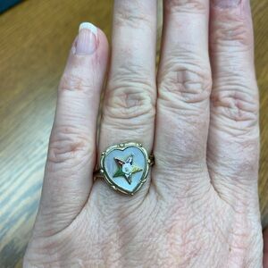 Eastern Star Heart Ring